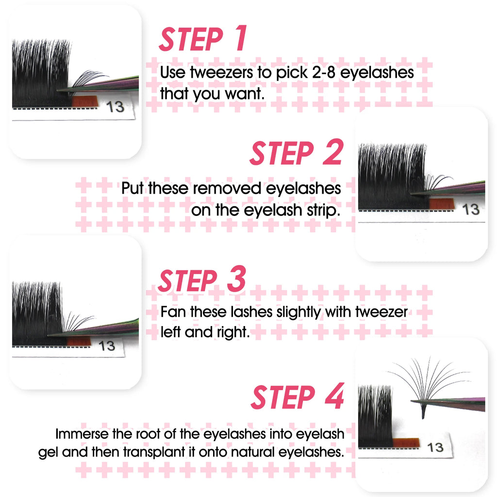 MASSCAKU Korean Pbt Material Easy Fanning Blooming Lash Trays C CC D DD Curl Faux Mink Automatic Flowering Eyelashes Extensions - Beauty Collection Studio