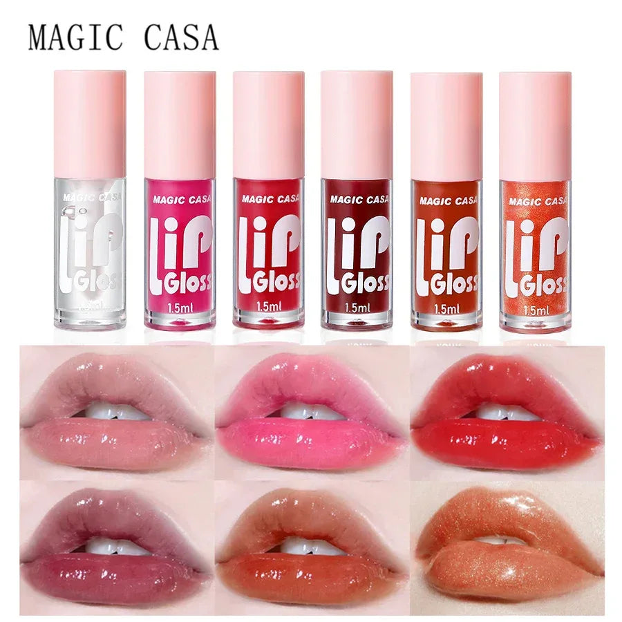 MAGIC CASA 6pcs/set Small bottle Hydrating Jelly Lip Oil long-lasting Moisturizing smooth shimmering Lip Hydrating Liquid - My Vixen Vault