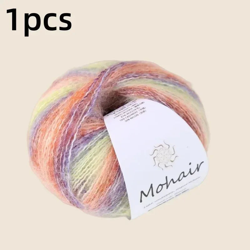 Gradient Mohair Soft Cotton Yarn DIY Crochet Hand Knitting Yarn Segment Dyed Wool Yarn For Baby Sweater Hat Scarf - My Vixen Vault