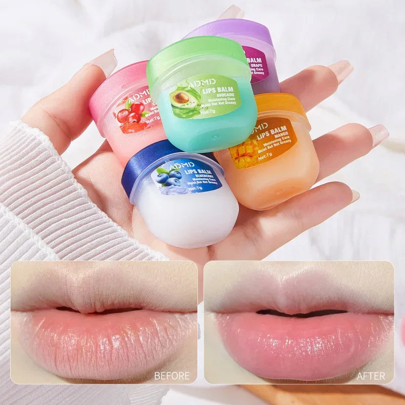 8pcs/box Fruits Lip Balm Sets Moisturizing Lipstick Makeup Base Moisturizer Lip Balm Anti-Cracking Lips Skin Care.