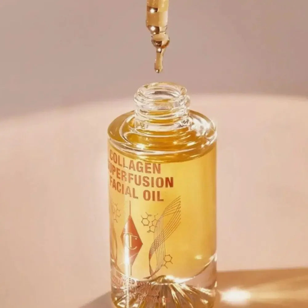 Charlotte Tilbury Collagen Essence Facial Care Essential Oil Deep Moisturizing Repairing Firming Brightening Light Easy Absorb - My Vixen Vault