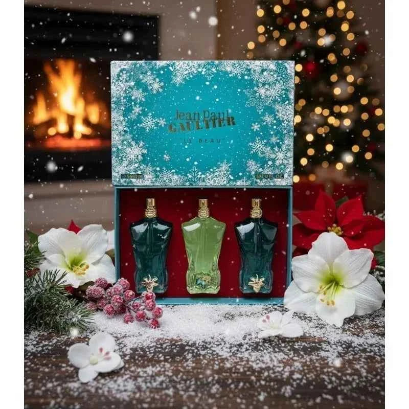 Men Portable Eau De Parfum Set Long Lasting Oriental Woody Scent Rich Warm Masculine Aroma with Three Deep Refined Variants