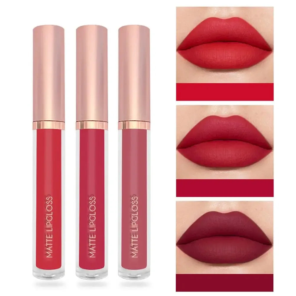Punk Dark Plum 24H Waterproof Matte Velvet Lipgloss Makeup Long-Lasting Non-stick Cup Lip Glaze Nude Liquid Lipstick Cosmetics - My Vixen Vault