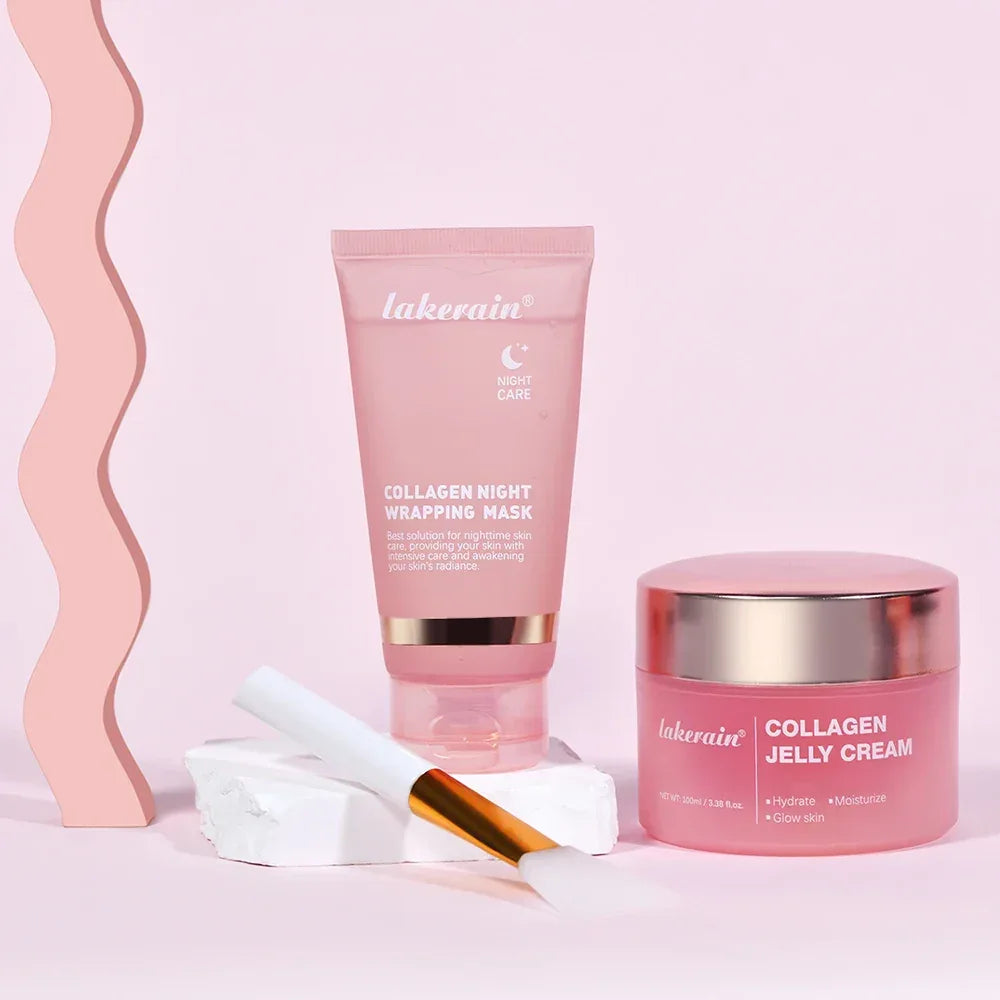 Collagen Jelly Cream Hydrolyzed Collagen Overnight Facial Mask Wrapping Peel-Off Mask Hydrating Firming Moisturizing SkinCare - My Vixen Vault