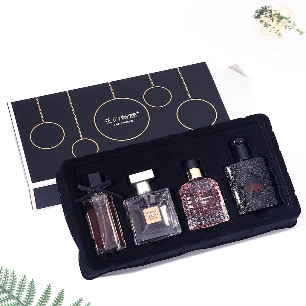 Gift Box Four Piece Set Women Perfume Spray 105ml Floral Scent Lasting Fragrance Pheromone Eau De Parfum Men Cologne Balminess Beauty Collection Studio