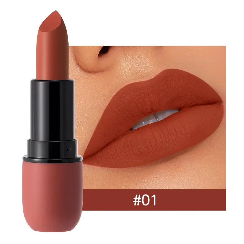 6-Color Matte Lipstick: Velvet Lip Color, Smooth, Waterproof, Long-Lasting Color Lip Makeup - My Vixen Vault