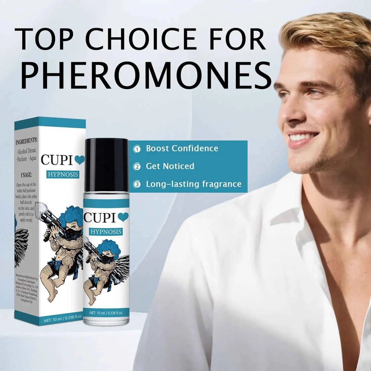 10ML Cupids Roll-on Perfume Original Pheromone Cologne for Men Eau de Parfum Long Lasting Fragrance Men's Perfumes Samples