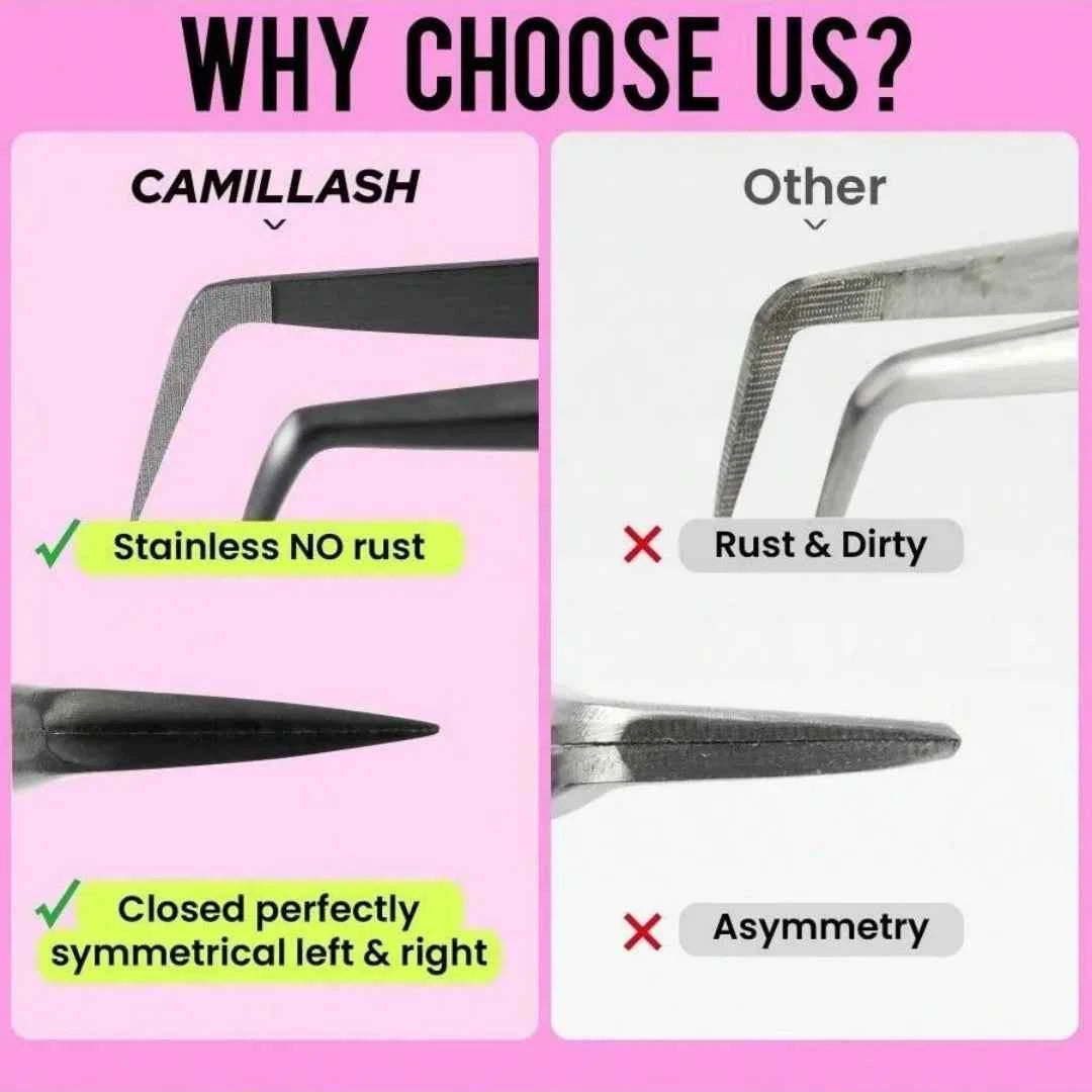 3pcs set Professional Eyelash Tweezers Titanium Curved Head False Eyelash Clamp Tool for Beauty Health Fiber Tip Eyelash Curler