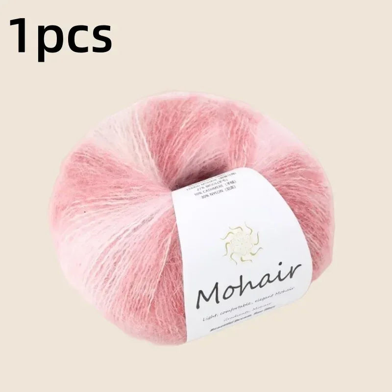 Gradient Mohair Soft Cotton Yarn DIY Crochet Hand Knitting Yarn Segment Dyed Wool Yarn For Baby Sweater Hat Scarf - My Vixen Vault