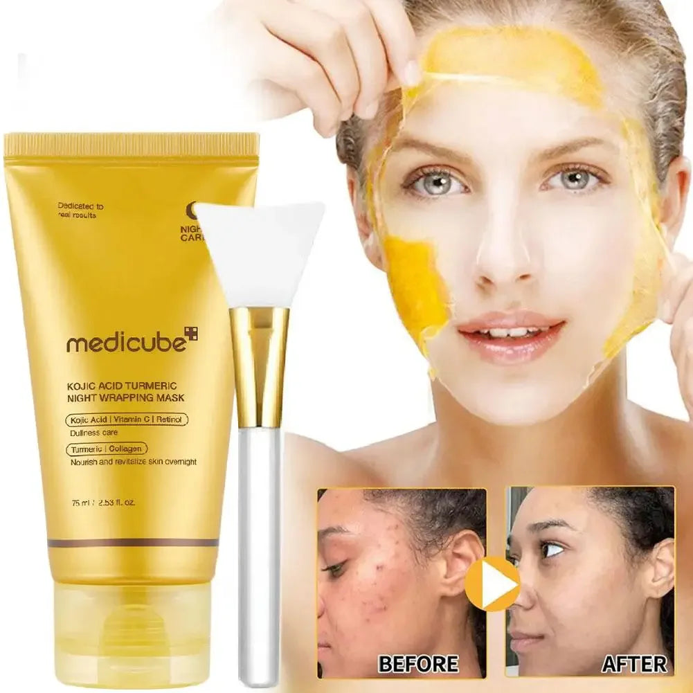 Turmeric Deep Collagen Mask Peel Off Mask Face Anti Wrinkle Lifting Korean Skin Care Masks Skin Firmnes For Nighttime Care - My Vixen Vault