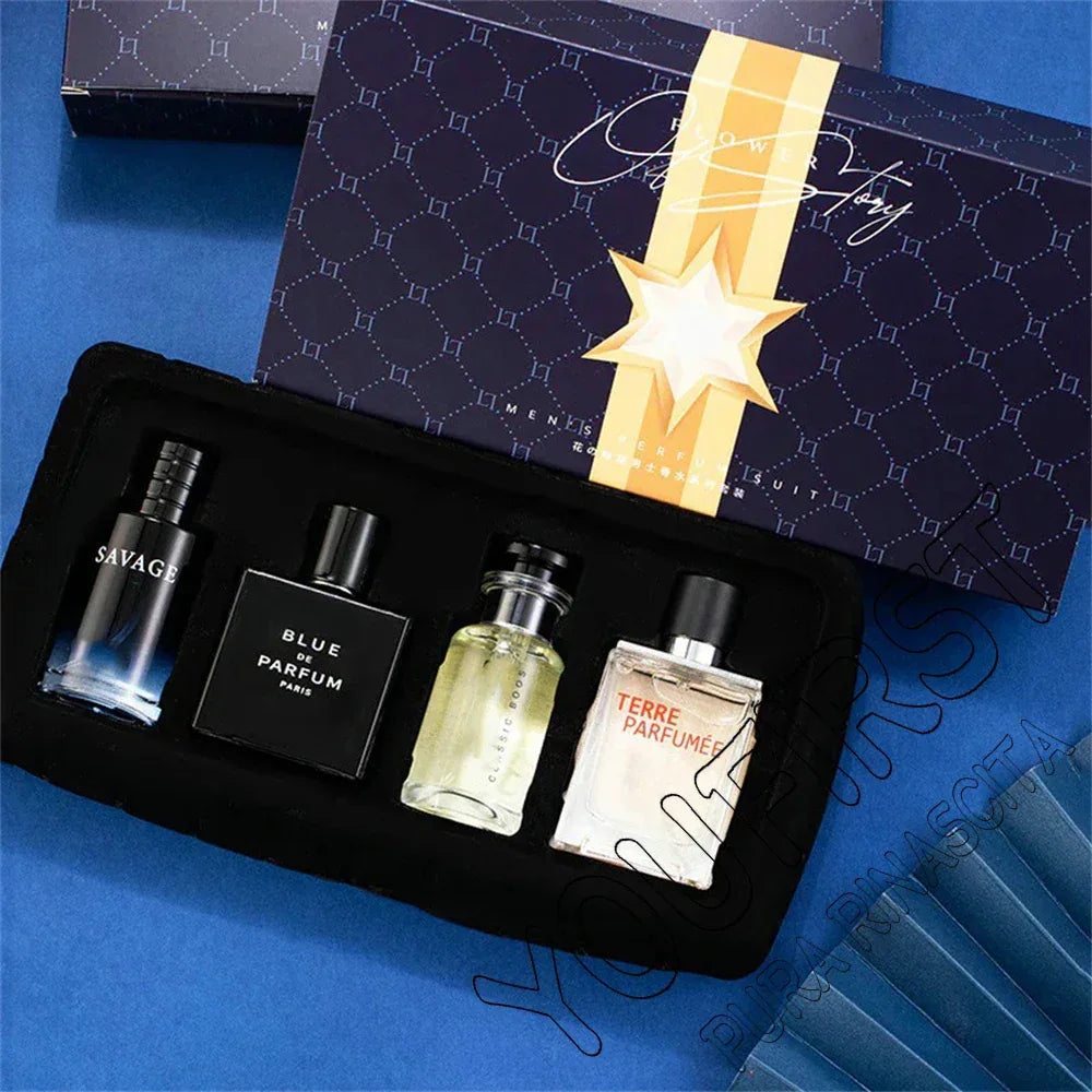 Luxury Brand Perfume Men Cologne Parfums Homme Gift Box 4Pcs Set 100ml Perfumes Masculinos Natural Floral Fruity Scent SprayLuxu - My Vixen Vault