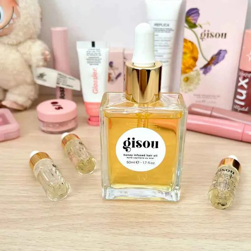Gisou Lip Oil Hydrating Transparent Lip Gloss Plumping Moisturizing Without Drying Out Exfoliating Serum Lip Care Cosmetic.