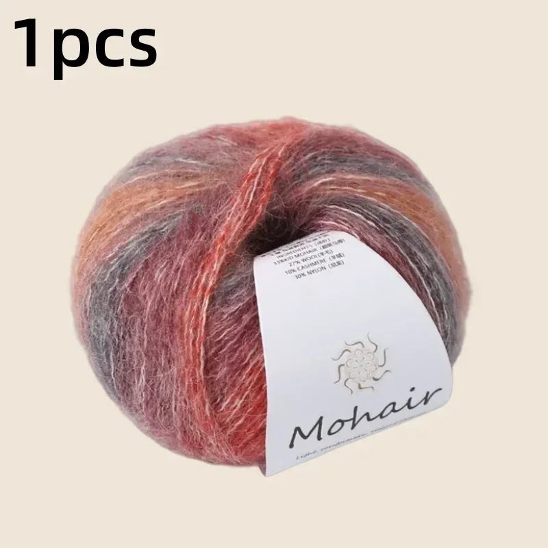 Gradient Mohair Soft Cotton Yarn DIY Crochet Hand Knitting Yarn Segment Dyed Wool Yarn For Baby Sweater Hat Scarf - My Vixen Vault
