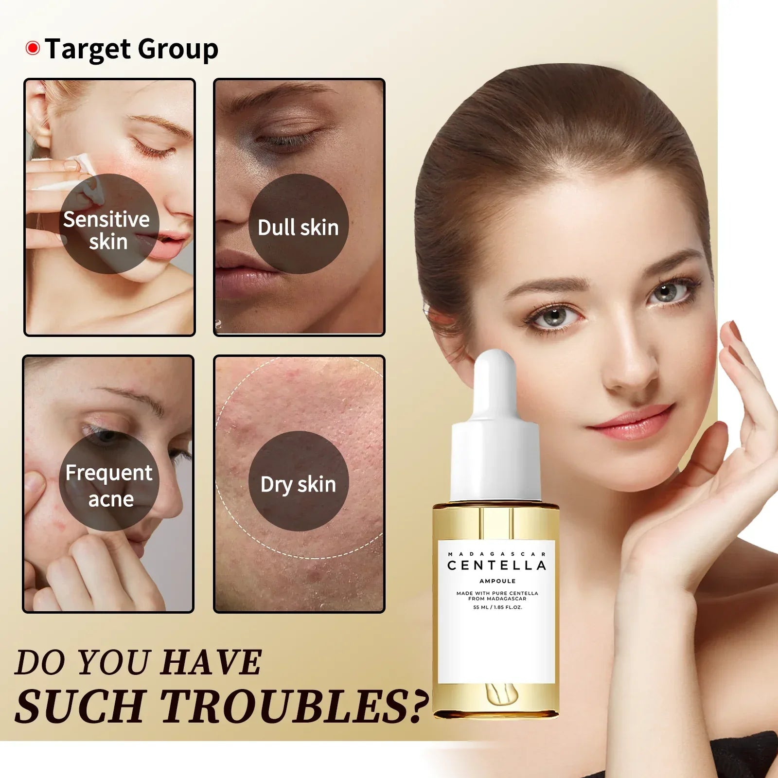 Madagascar Centella Asiatica Serum 55ml - Sensitive skin soothing formula with acne fighting，deep moisturizing benefits for face - My Vixen Vault