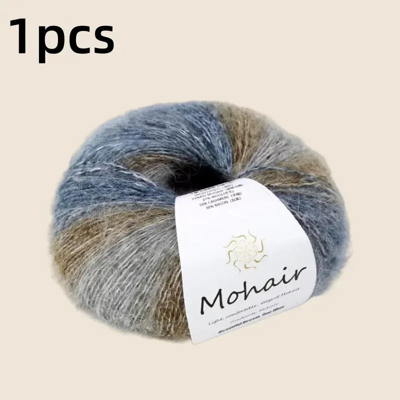 Gradient Mohair Soft Cotton Yarn DIY Crochet Hand Knitting Yarn Segment Dyed Wool Yarn For Baby Sweater Hat Scarf - My Vixen Vault
