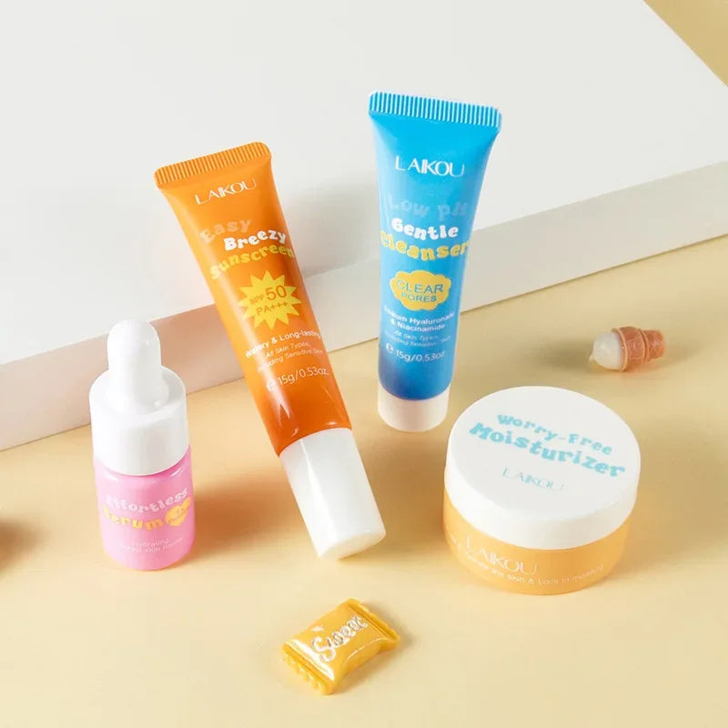 4pcs/set LAIKOU Skin Care Sets Facial Cleanser Serum Face Cream Facial Sunscreen Anti-Aging Whitening Creams Facial Skin Care - My Vixen Vault