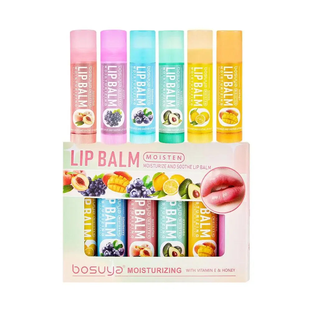 6/24pcs Assorted Fruit Flavor Lip Balm Set - Hydrating, Nourishing & Prevents Chapped Lips - Care for Dry Lips & Fine Lines.