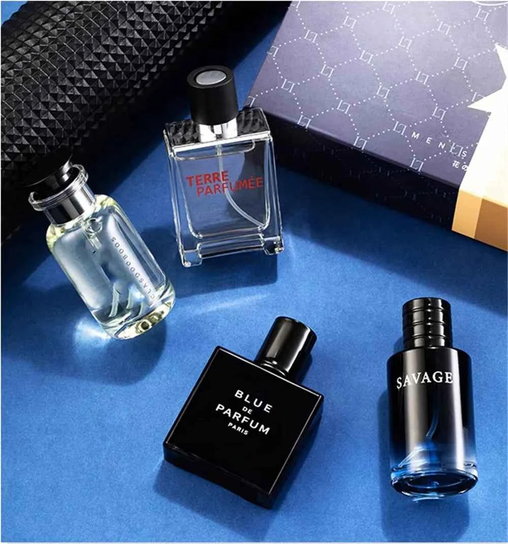 Luxury Brand Perfume Men Cologne Parfums Homme Gift Box 4Pcs Set 100ml Perfumes Masculinos Natural Floral Fruity Scent SprayLuxu