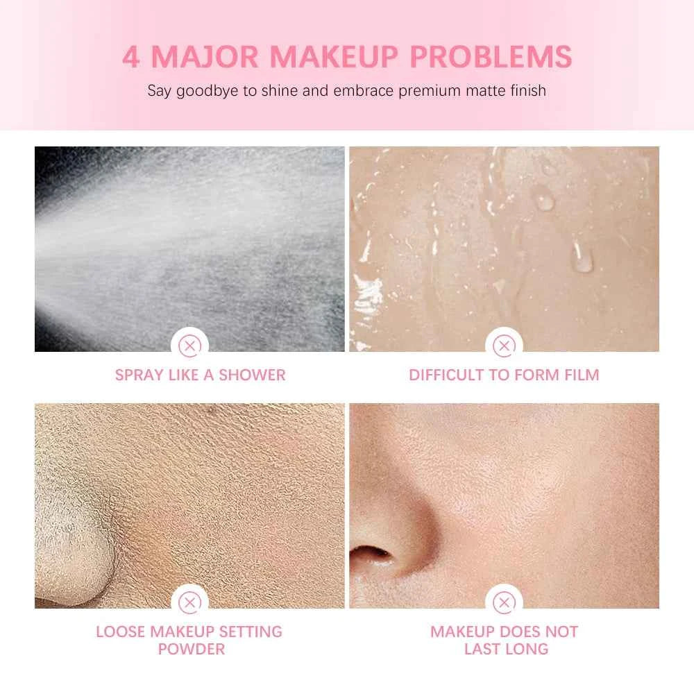 Oil Control Setting Powder Spray Set Matte Base Makeup Control Oil Waterproof Make-up Fixer Spray Hide Pores Setting Powder