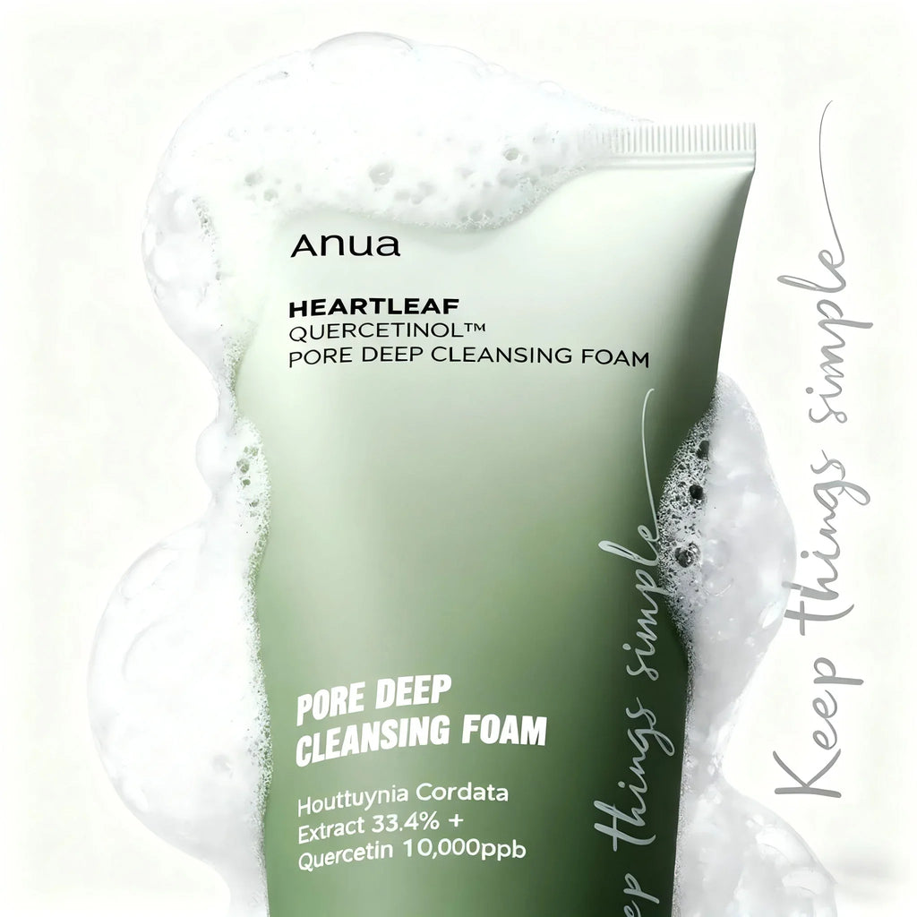 ANUA Heartleaf Quercetin Pore Deep Cleansing Foam, Cleanser, Double Cleanse, BHA, Hyaluronic Acid, Cleanser, Korean Skincare - My Vixen Vault