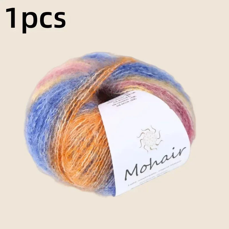Gradient Mohair Soft Cotton Yarn DIY Crochet Hand Knitting Yarn Segment Dyed Wool Yarn For Baby Sweater Hat Scarf - My Vixen Vault