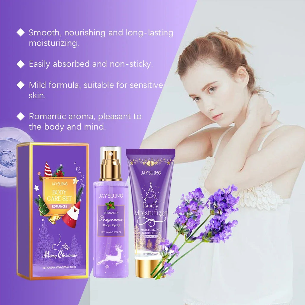 Christmas Fragrance Body Care Set Deep Moisturizing And Brightening Skin Body Lotion Lasting Fragrance Spray Holiday Gift Box.
