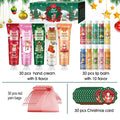 Christmas gift set distribution 120PCS/box in bulk, lip balm in bulk, hand cream in bulk, Christmas cards, gift gauze bags.