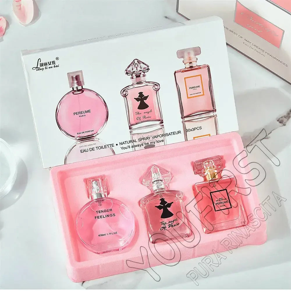 Luxury Brand Perfume Women Eau De Parfums Dames 90ml Perfumes Feminino Originales Gift Box 3Pcs Set Natural Floral Scent Spray - My Vixen Vault