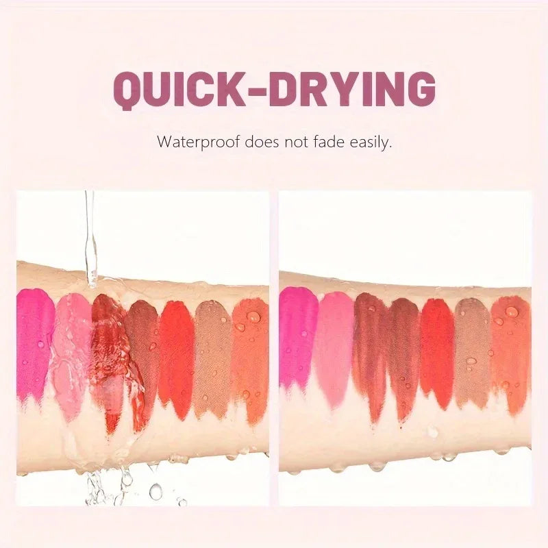 Waterproof Matte Velvet Lip Tint - Long-Lasting Nude Lip Glaze, Festive Exclusive, Valentine's Day Gift - My Vixen Vault