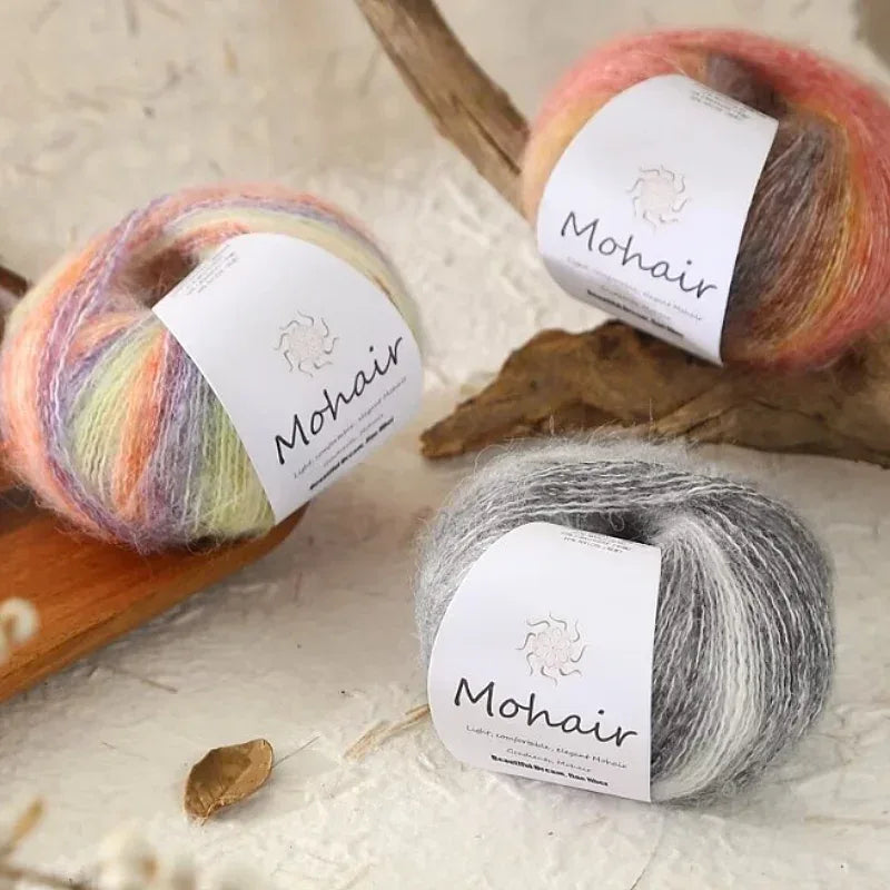 Gradient Mohair Soft Cotton Yarn DIY Crochet Hand Knitting Yarn Segment Dyed Wool Yarn For Baby Sweater Hat Scarf - My Vixen Vault