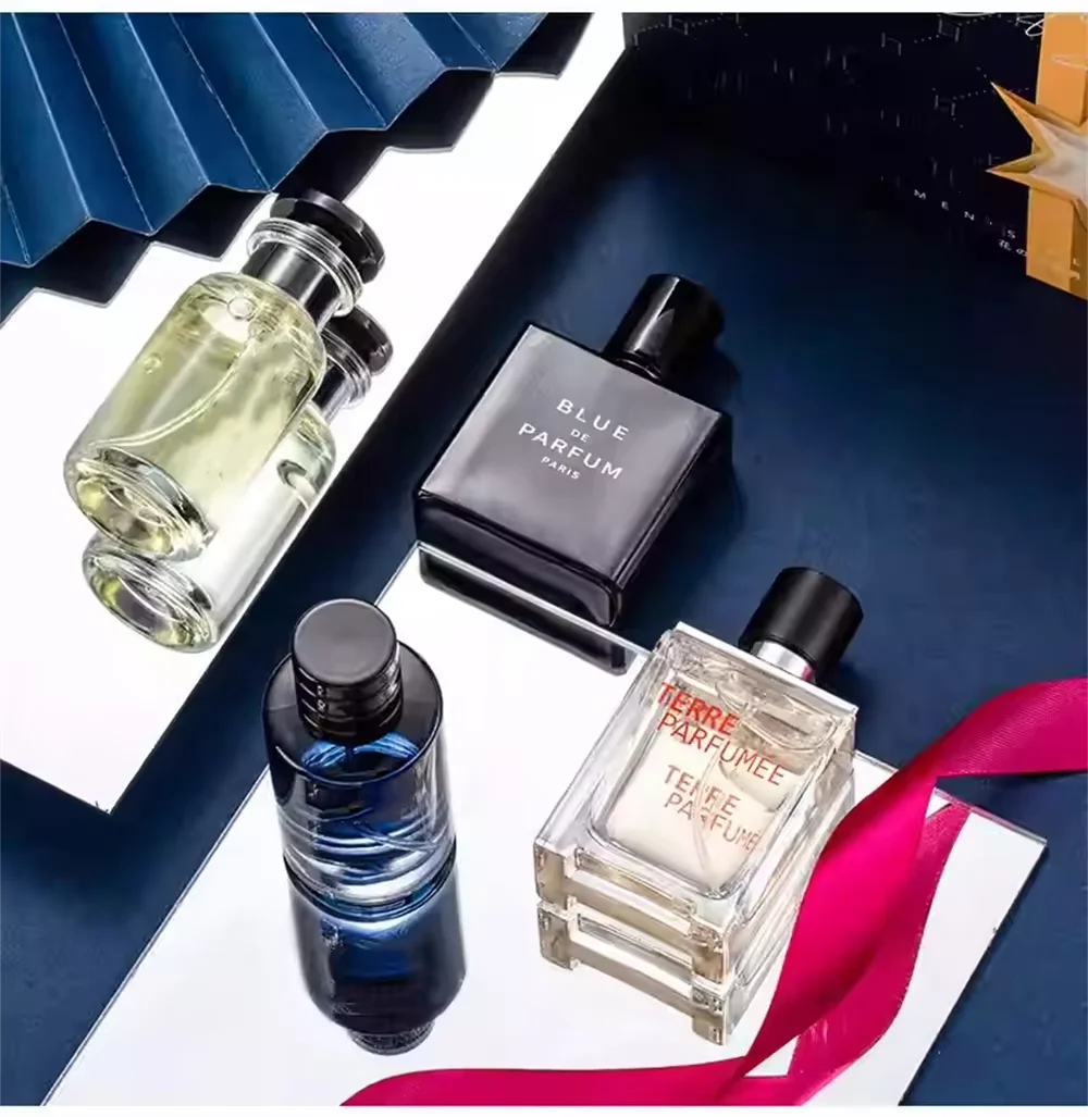 Luxury Brand Perfume Men Cologne Parfums Homme Gift Box 4Pcs Set 100ml Perfumes Masculinos Natural Floral Fruity Scent SprayLuxu Beauty Collection Studio