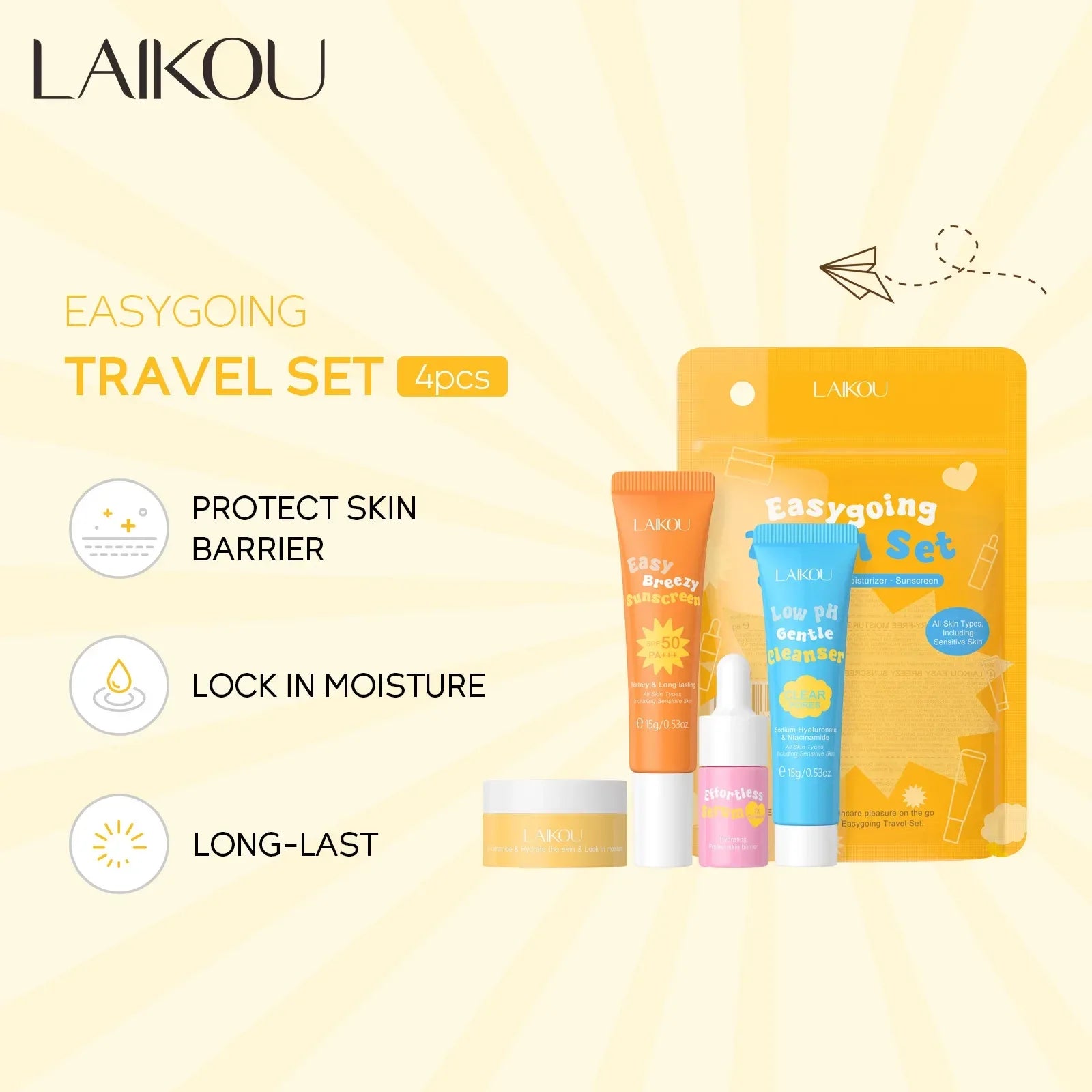 4pcs/set LAIKOU Skin Care Sets Facial Cleanser Serum Face Cream Facial Sunscreen Anti-Aging Whitening Creams Facial Skin Care - My Vixen Vault