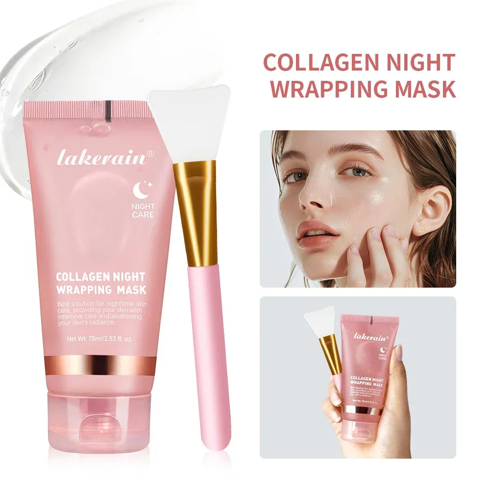 Collagen Jelly Cream Hydrolyzed Collagen Overnight Facial Mask Wrapping Peel-Off Mask Hydrating Firming Moisturizing SkinCare - My Vixen Vault