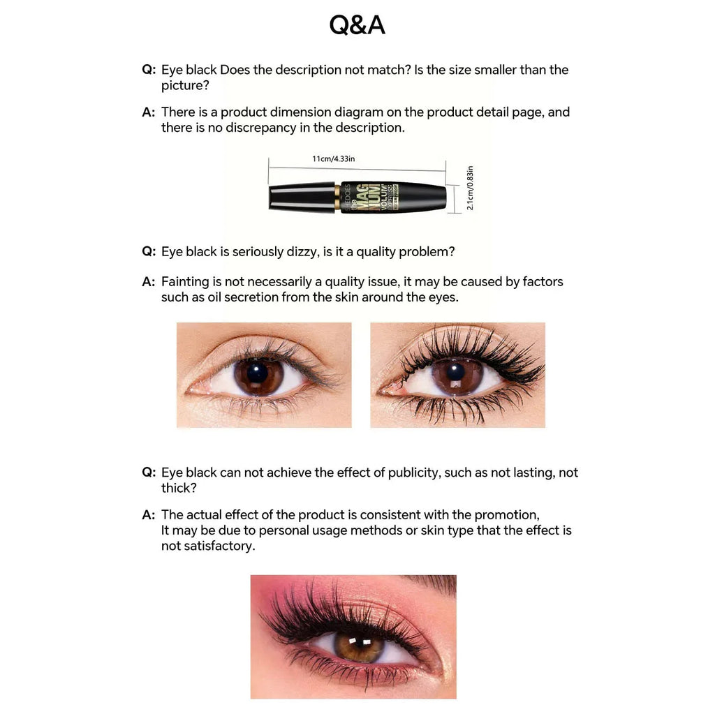 4D Black Mascara Thickening, Lengthening, Curling, Waterproof Liquid Fiber Mascara - My Vixen Vault