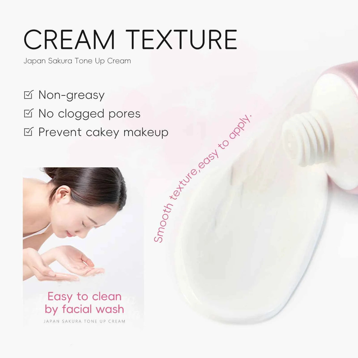 LAIKOU Cherry Blossom Suyan Cream Moisturizing Lazy Face Cream Tone up Brighten Skin Care Products Waterproof Sweatproof 30g