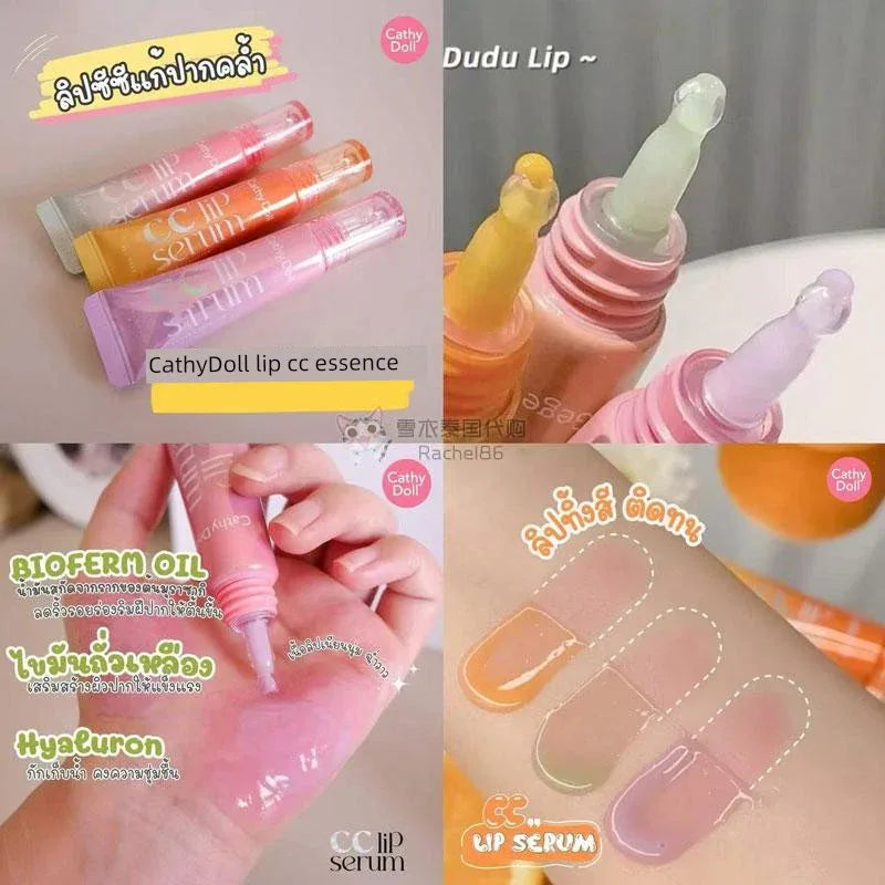 Thailand Cathy Doll CC Lip Essence Color Changing Lip Lacquer Moisturizing and Nourishing Fade Lip Lines Exfoliating 10G.