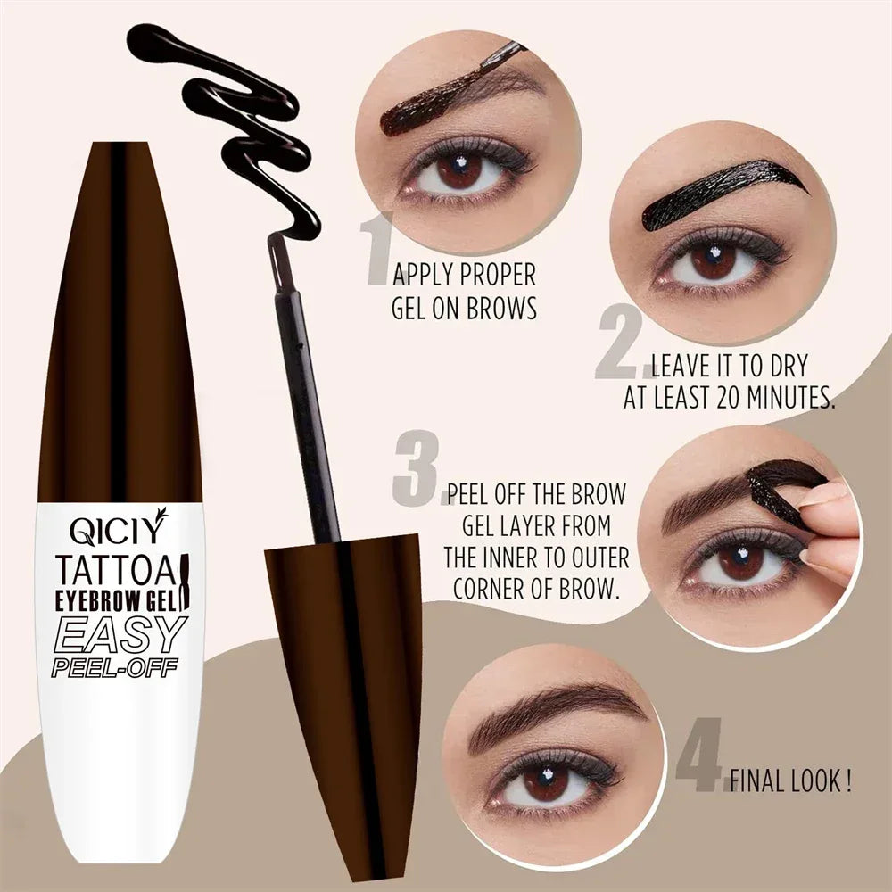 Lasting 3 Days Tattoo Easy Peel Off Eyebrow Gel Cream Types Long-Lasting Smudge-Proof Sweat Resistant Waterproof Cosmetics - My Vixen Vault