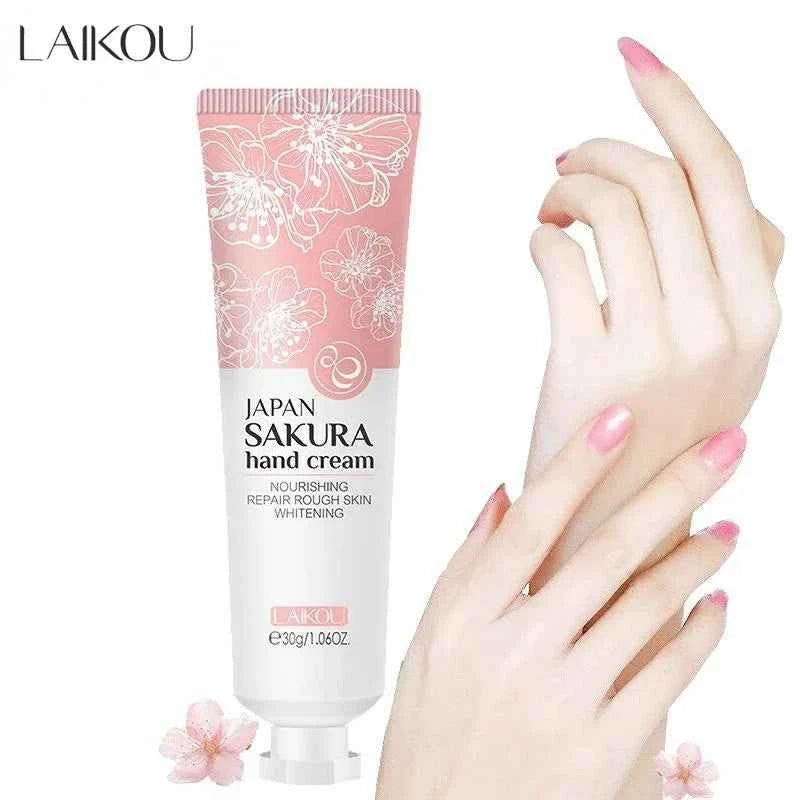 LAIKOU Sakura Hand Cream Whitening Wrinkle Removal Anti-crack Moisturizing  Greasiness Intensive Repair Hand Gream 30g