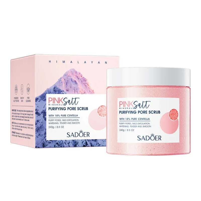 SADOER Himalayan Pink Salt Body Scrub Moisturizing Cream Exfoliating Body Arm Leg Back Scrub Exfoliator Body Lotion Skin Care - My Vixen Vault