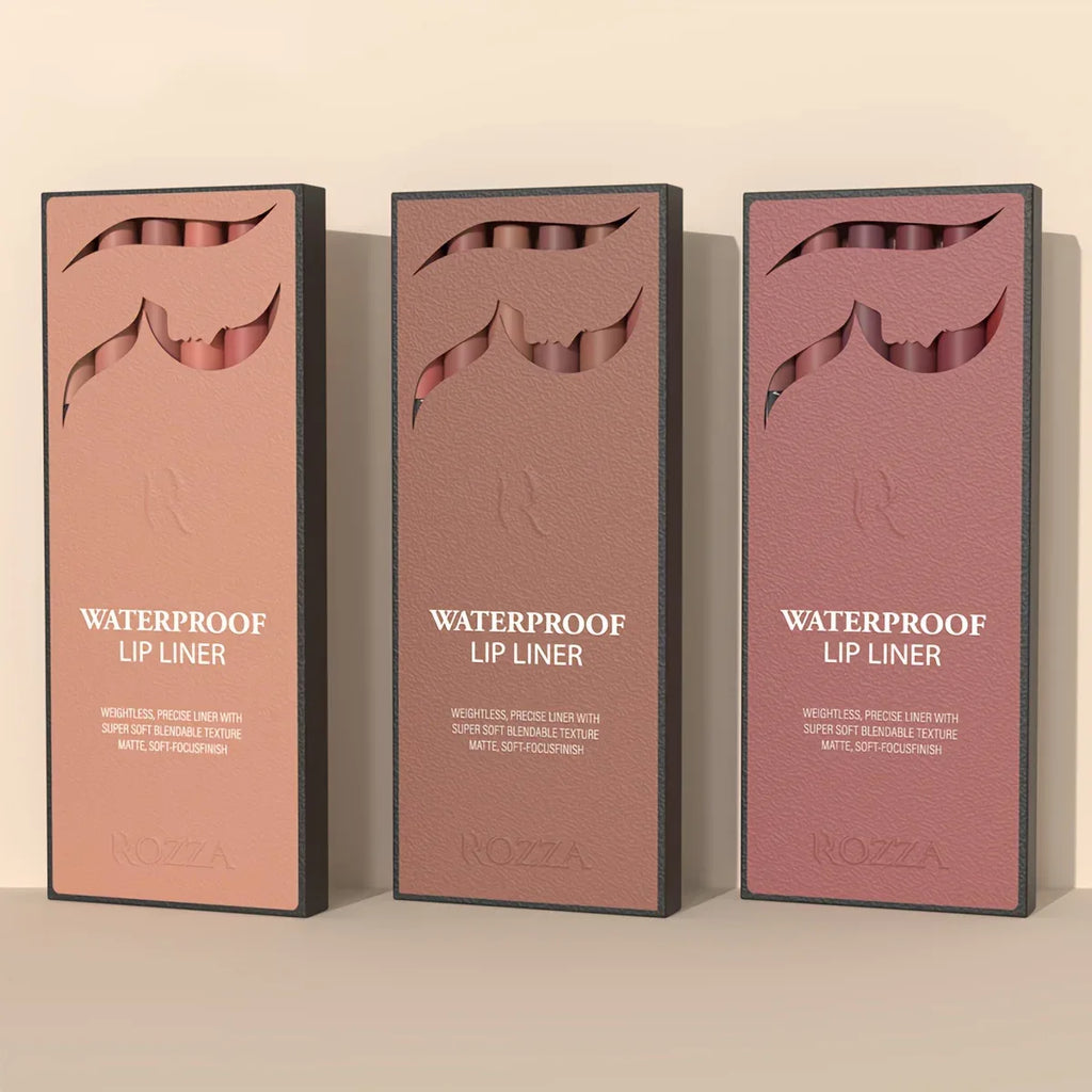 6pcs ROZZA Nude Lip Liner Set - Water-Resistant, Matte Finish Crayon Lip Pencils Non-Smudging & Easy-to-Apply - My Vixen Vault