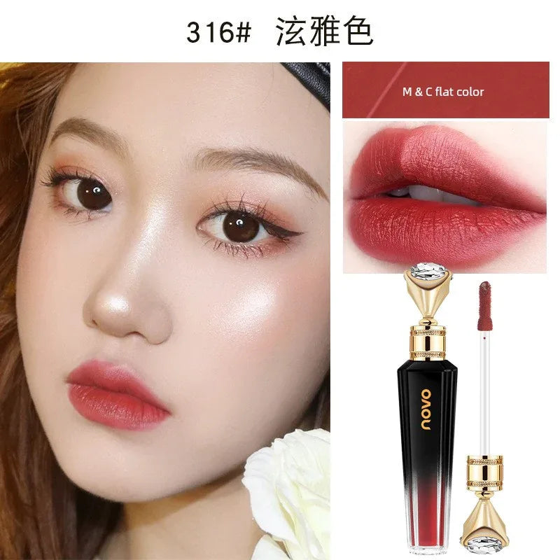 Novo Official Flagship Store Vintage Velvet Lip Lacquer Matte Finish Lipstick Lip Gloss Long-Lasting White No Stain on Cup Women - My Vixen Vault