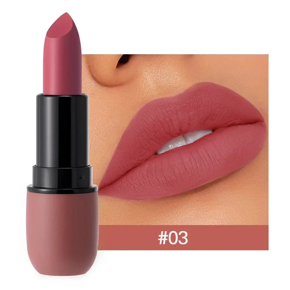 6-Color Matte Lipstick: Velvet Lip Color, Smooth, Waterproof, Long-Lasting Color Lip Makeup - My Vixen Vault