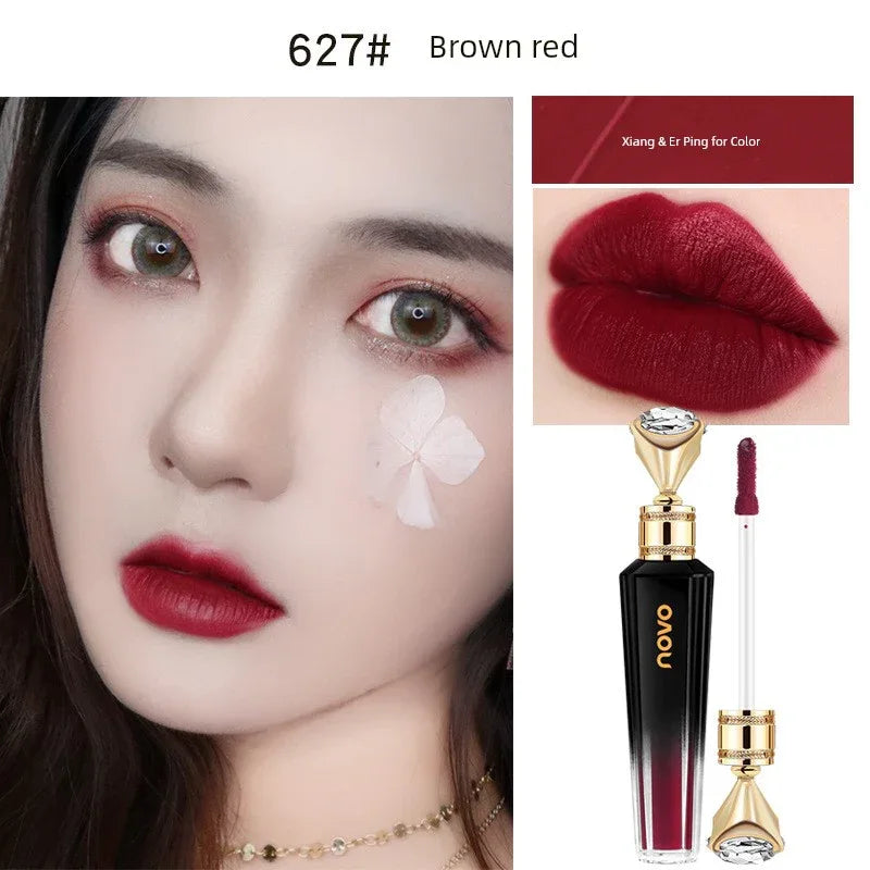 Novo Official Flagship Store Vintage Velvet Lip Lacquer Matte Finish Lipstick Lip Gloss Long-Lasting White No Stain on Cup Women - My Vixen Vault