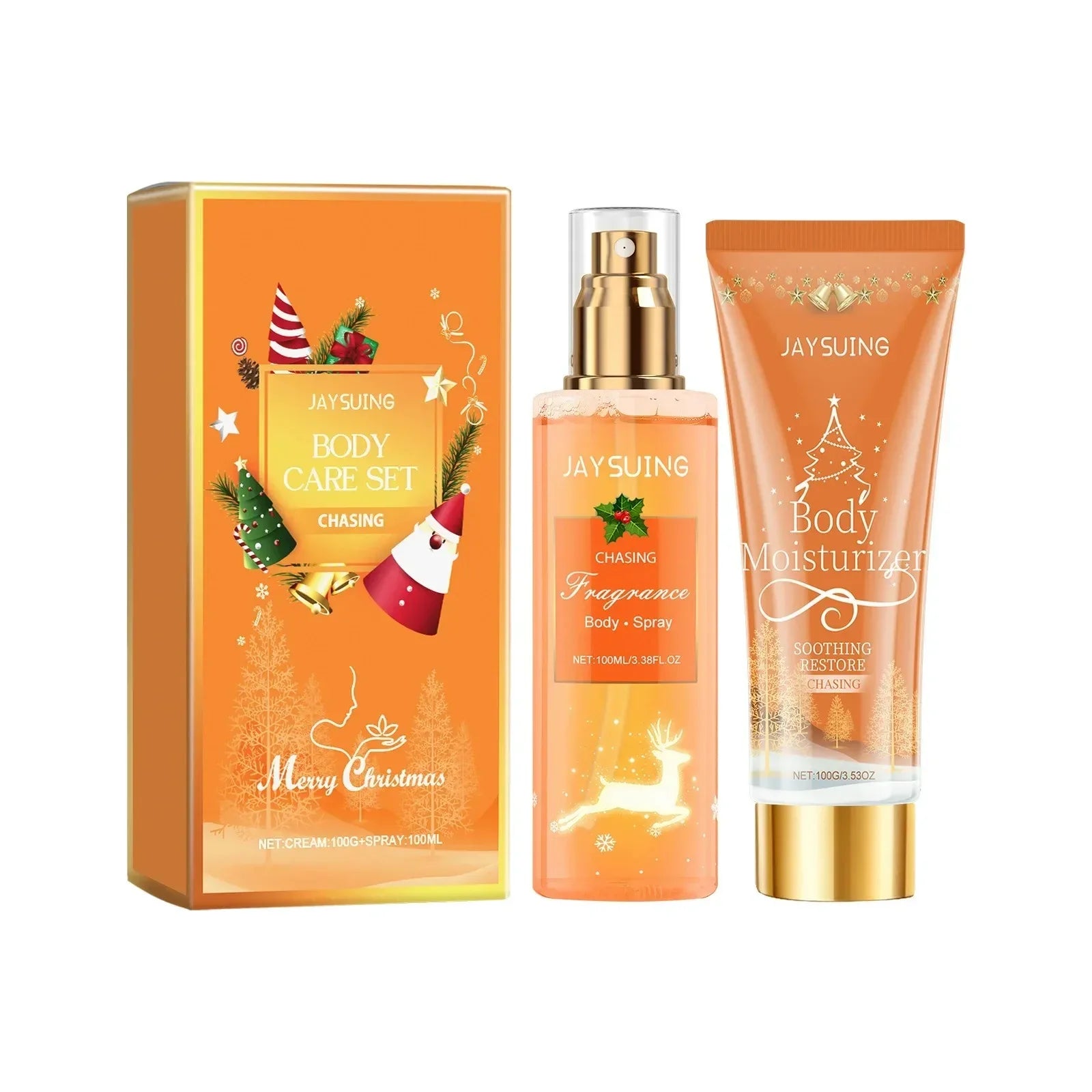 Christmas Anti-Dryness Fragrance Body Care Set Firms Skin Improves Elasticity Brightens Glow Body Mist Long-Lasting Fragrance.