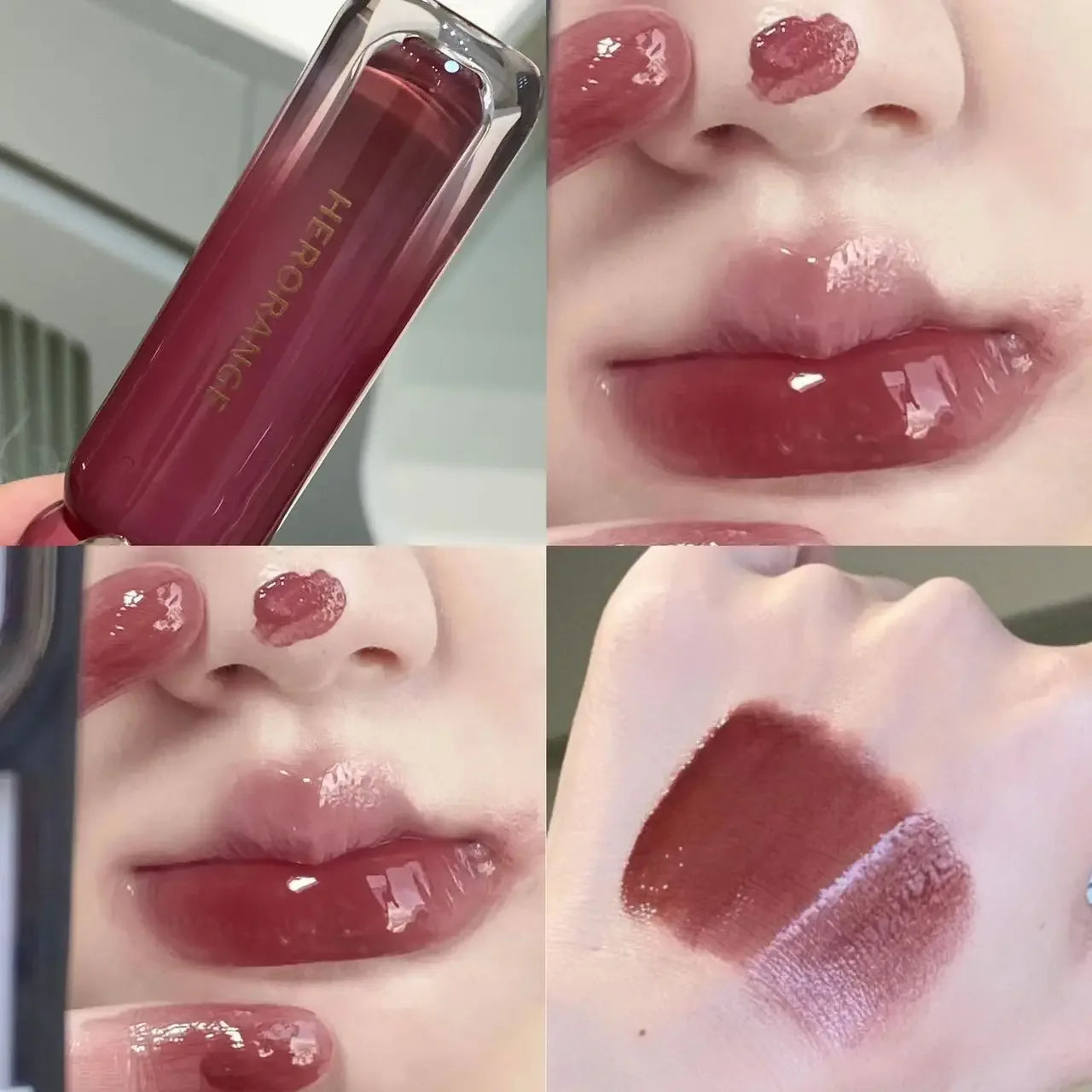 Smoked Grape Purple Red Lip Glaze Mirror Water Lip Gloss Moisturizing Liquid Lipstick Clear Tint Makeup Korean Women Cosmetics - My Vixen Vault