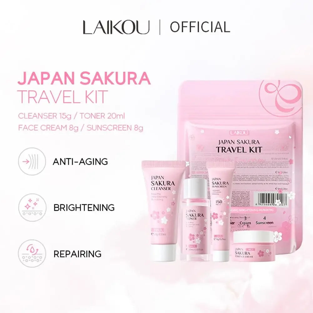 Sakura Skin Care Sets & Kits With Cleanser,Serum,Eye Cream,essence Cream Beauty Products For Women Gift Sets Routine Trave...
