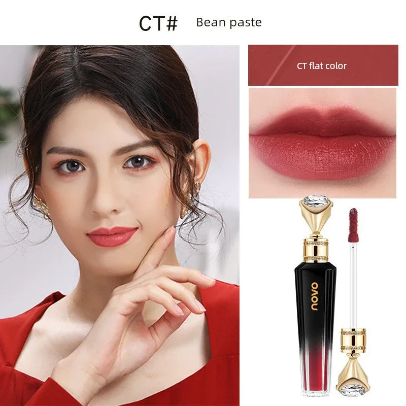 Novo Official Flagship Store Vintage Velvet Lip Lacquer Matte Finish Lipstick Lip Gloss Long-Lasting White No Stain on Cup Women - My Vixen Vault