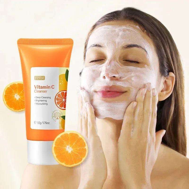 Vitamin C Facial Cleanser Skin Deep Cleansing Moisturizing Blackhead Removal skincare Face Wash Foam Face Cleanser Skin Ca...