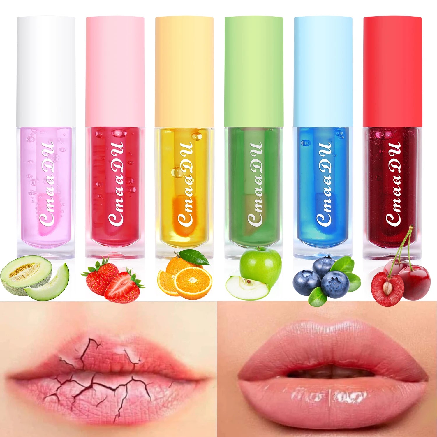 6 Color-Changing Lip Gloss  Fruity Scent Moisturizing and Long-Lasting Smooth Hydrating Temperature-Activated Lip tint - Beauty Collection Studio