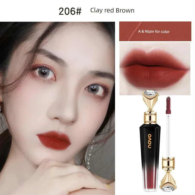 Novo Official Flagship Store Vintage Velvet Lip Lacquer Matte Finish Lipstick Lip Gloss Long-Lasting White No Stain on Cup Women - My Vixen Vault